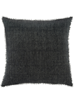 Indaba Trading Lina Linen Pillow in Charcoal 24"