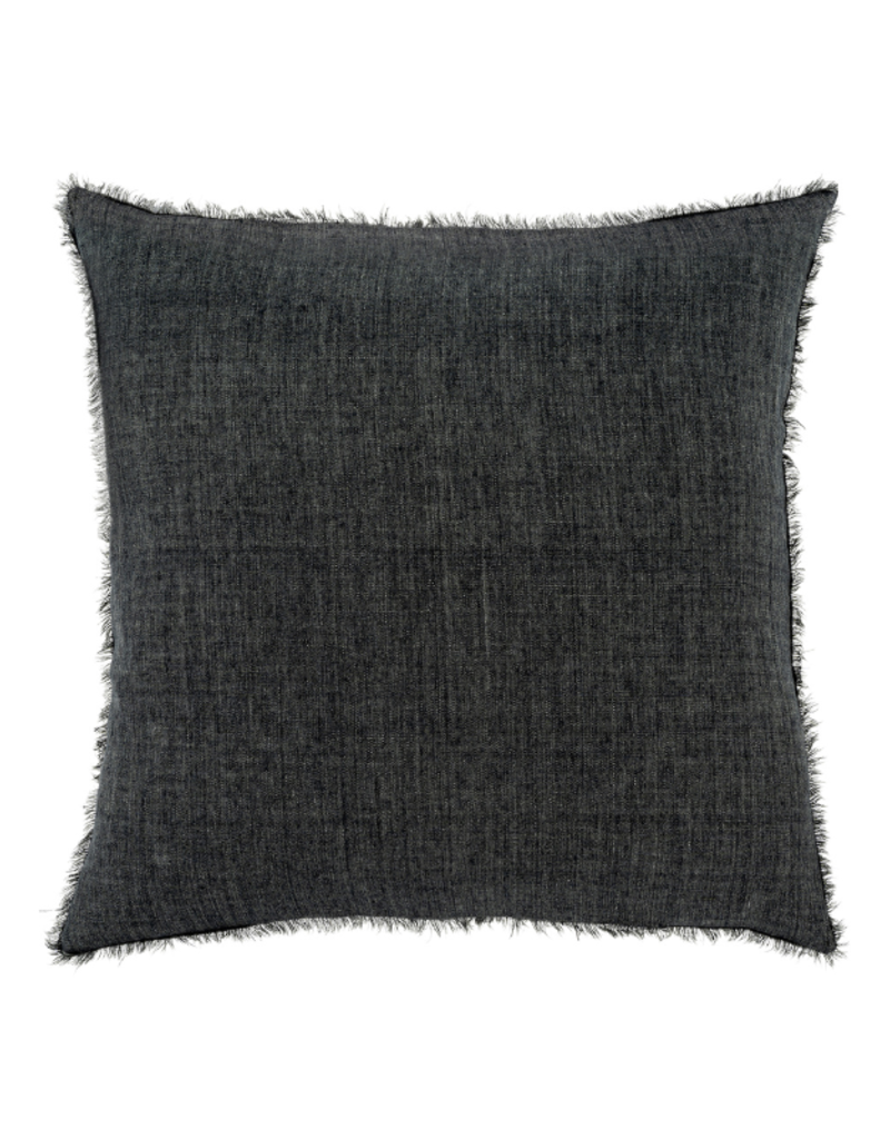 Indaba Trading Lina Linen Pillow in Charcoal 24"