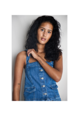 ICHI Bonnes Denim Top in Washed Blue by ICHI