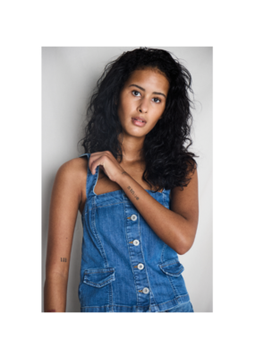 ICHI Bonnes Denim Top in Washed Blue by ICHI