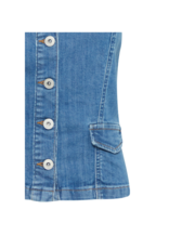 ICHI Bonnes Denim Top in Washed Blue by ICHI