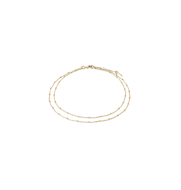 PILGRIM Elka Anklet Chain 2-in-1 Set in Gold by Pilgrim