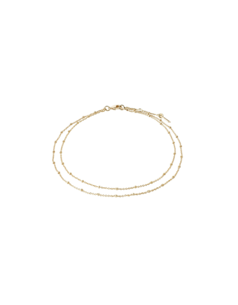 PILGRIM Elka Anklet Chain 2-in-1 Set in Gold by Pilgrim