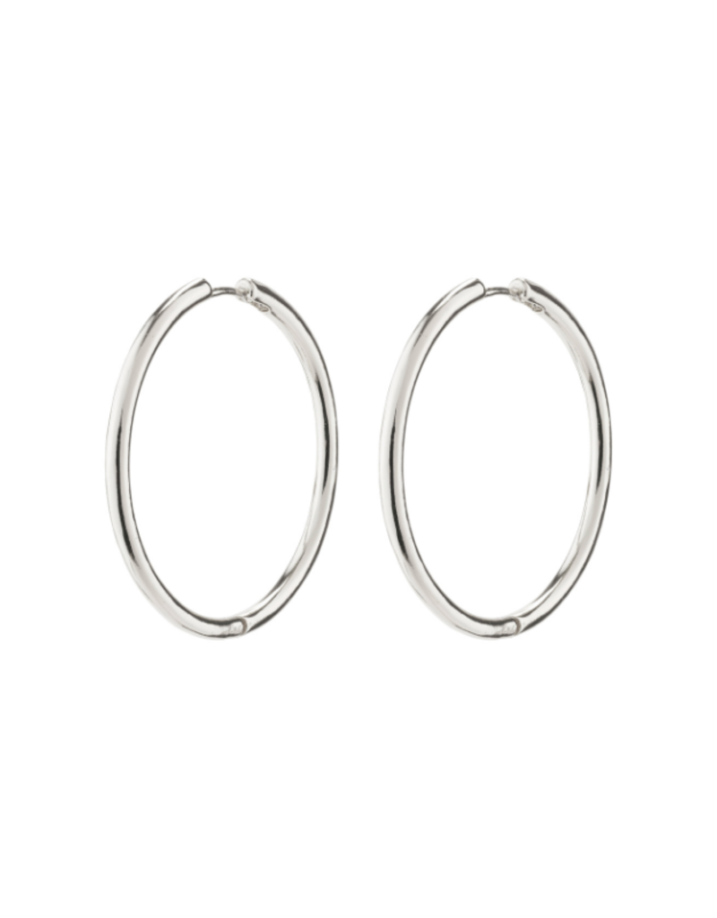 PILGRIM Eanna Maxi Hoop Earrings in Silver by Pilgrim