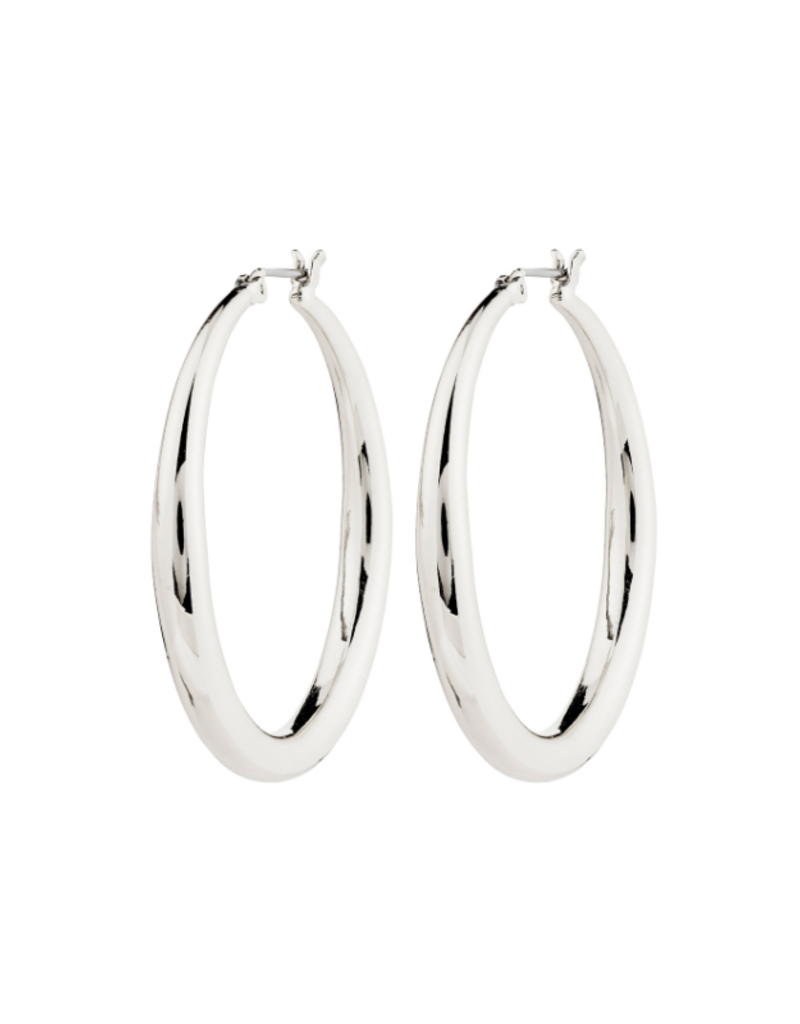 PILGRIM Jorun Large Hoop Earrings in Silver by Pilgrim