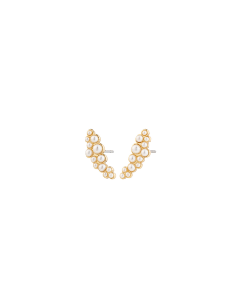 PILGRIM Jova Pearl Earrings in Gold by Pilgrim