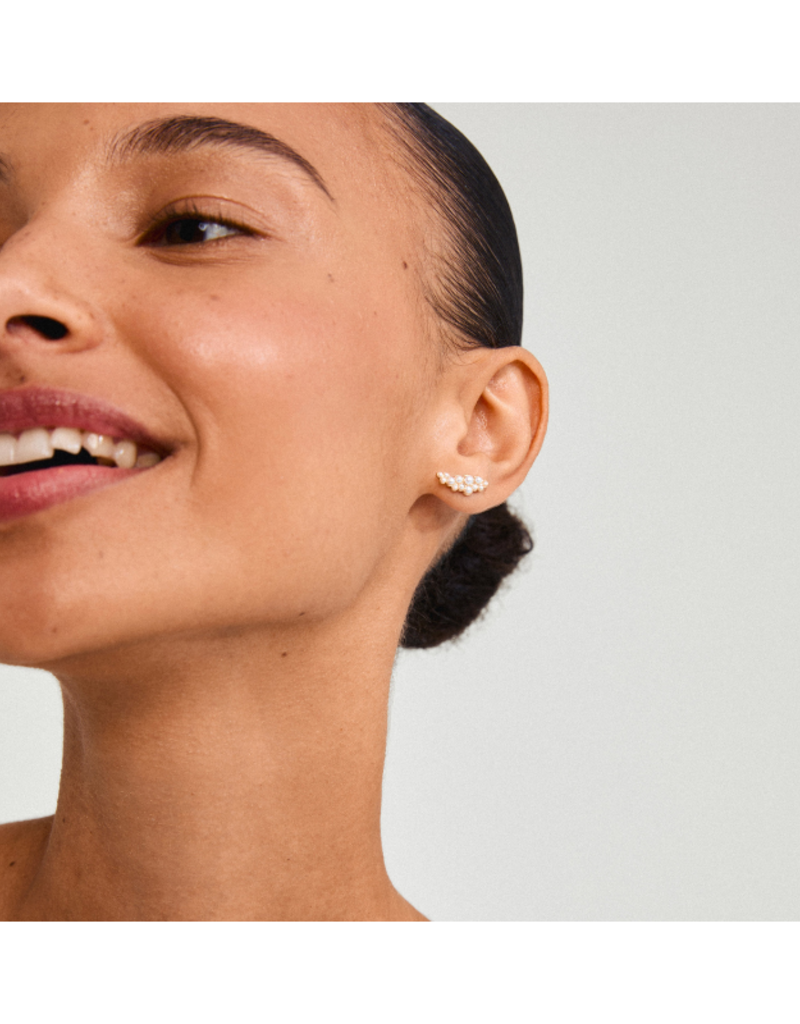PILGRIM Jova Pearl Earrings in Gold by Pilgrim