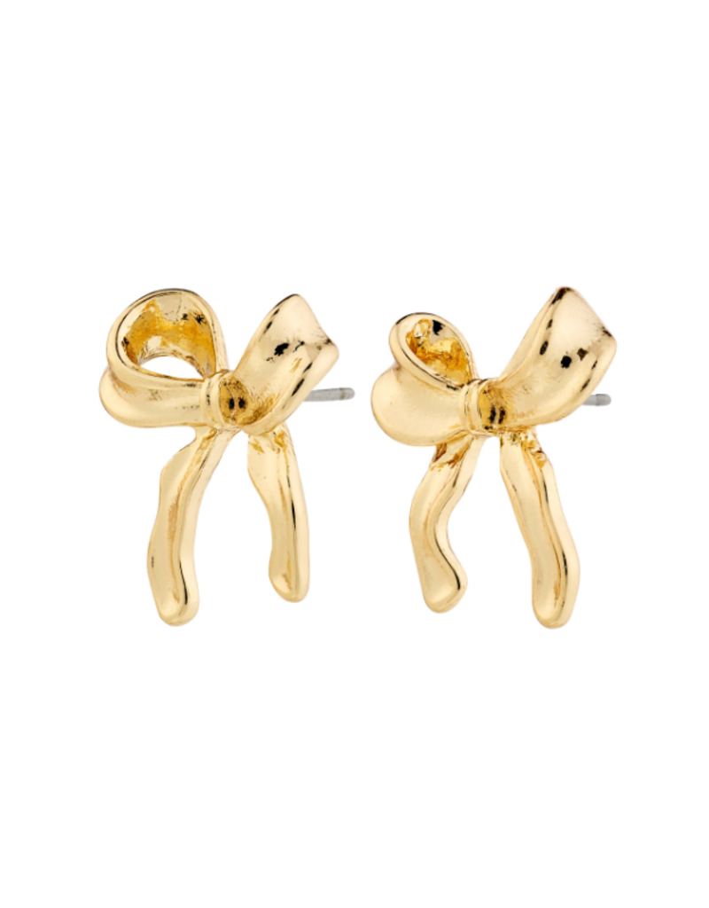 PILGRIM Cassian Bow Earrings in Gold by Pilgrim