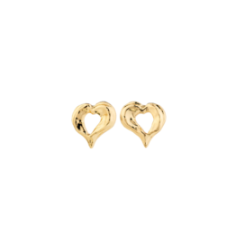 PILGRIM Tide Heart Earrings in Gold by Pilgrim