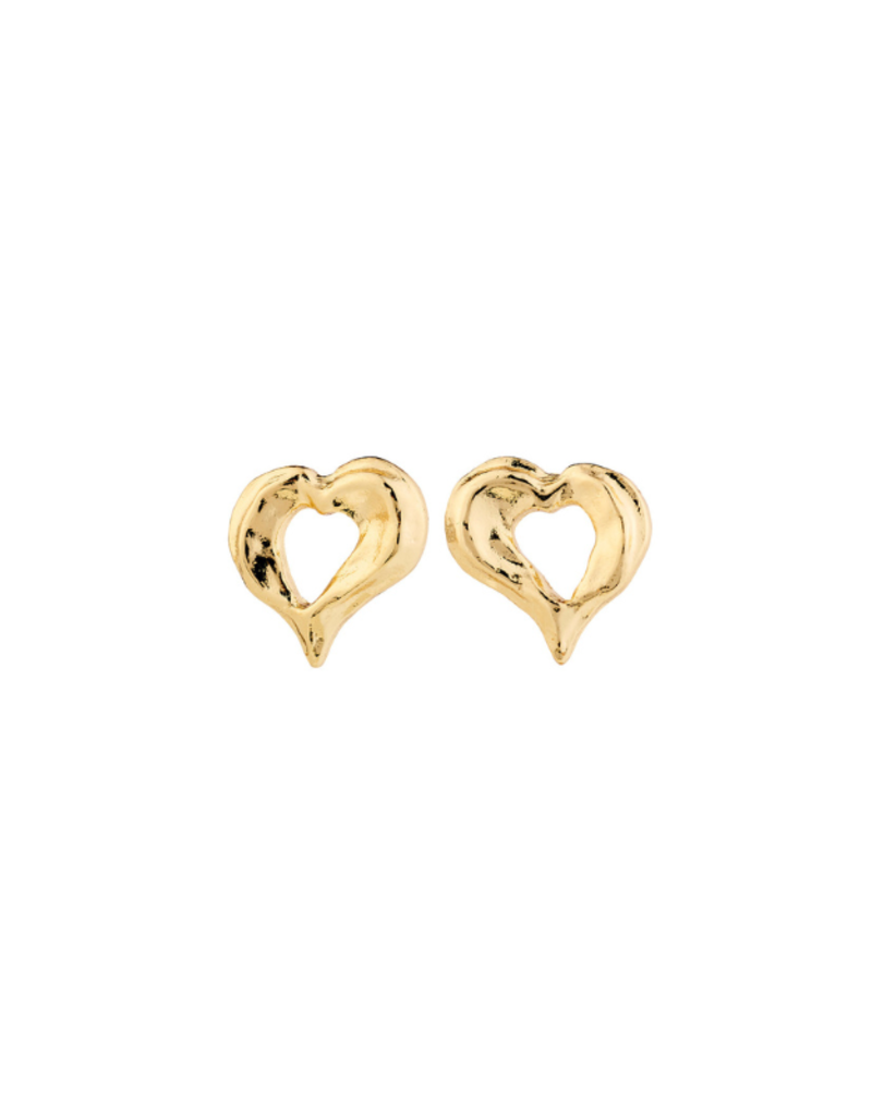 PILGRIM Tide Heart Earrings in Gold by Pilgrim