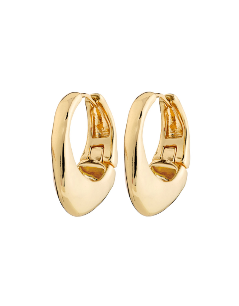 PILGRIM Dune Chunky Hoop Earrings in Gold by Pilgrim