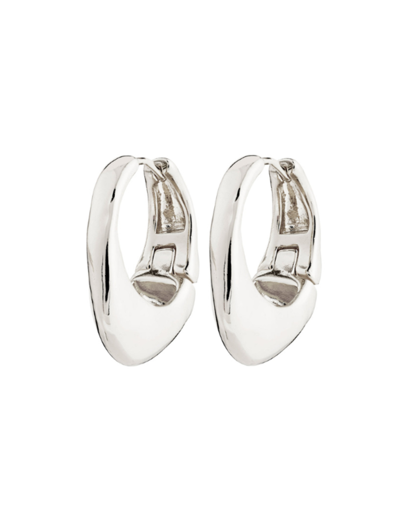 PILGRIM Dune Chunky Hoop Earrings in Silver by Pilgrim