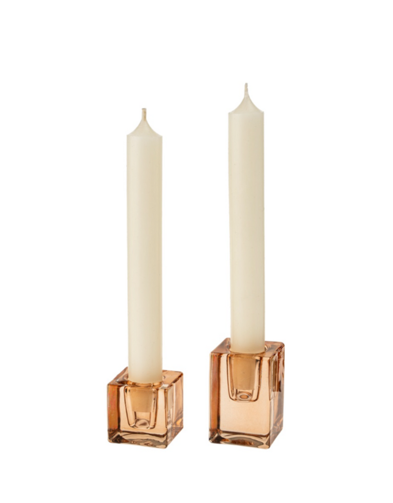 Indaba Trading Amber Luca Glass Candle Holder Small