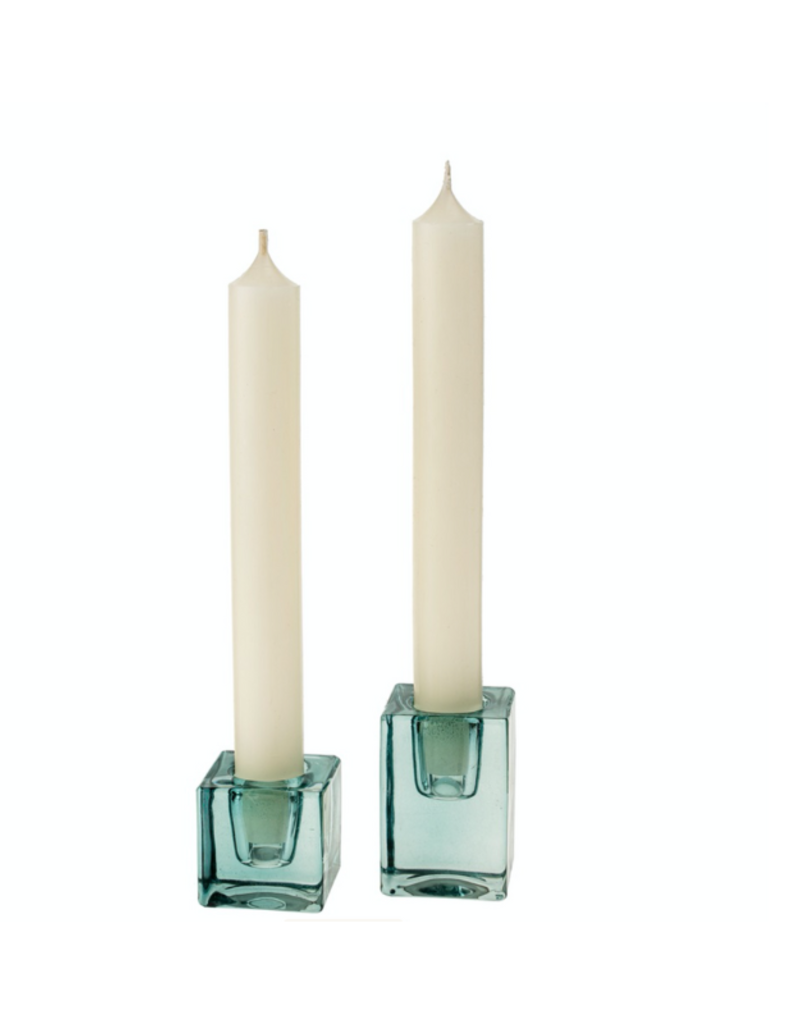 Indaba Trading Blue Luca Glass Candle Holder Small