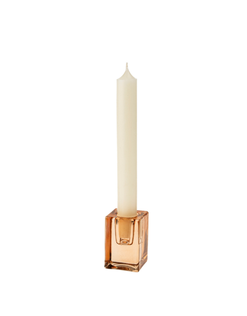 Indaba Trading Amber Luca Glass Candle Holder Large