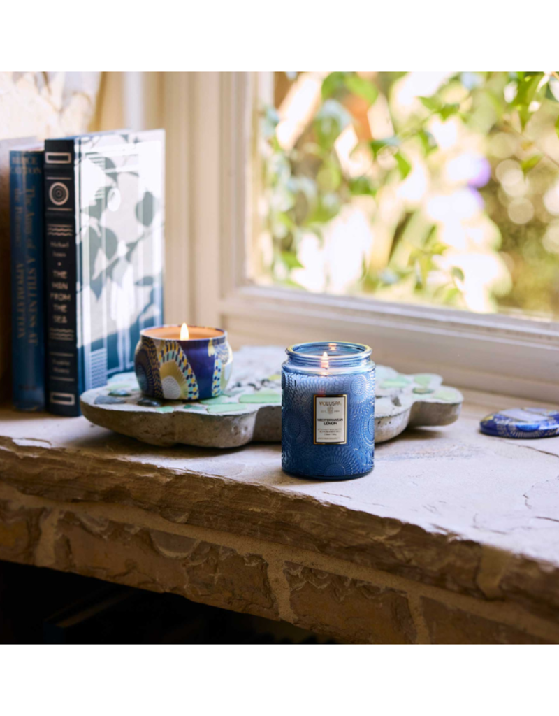 Voluspa 18oz Large Jar Candle in Mediterranean Lemon by Voluspa