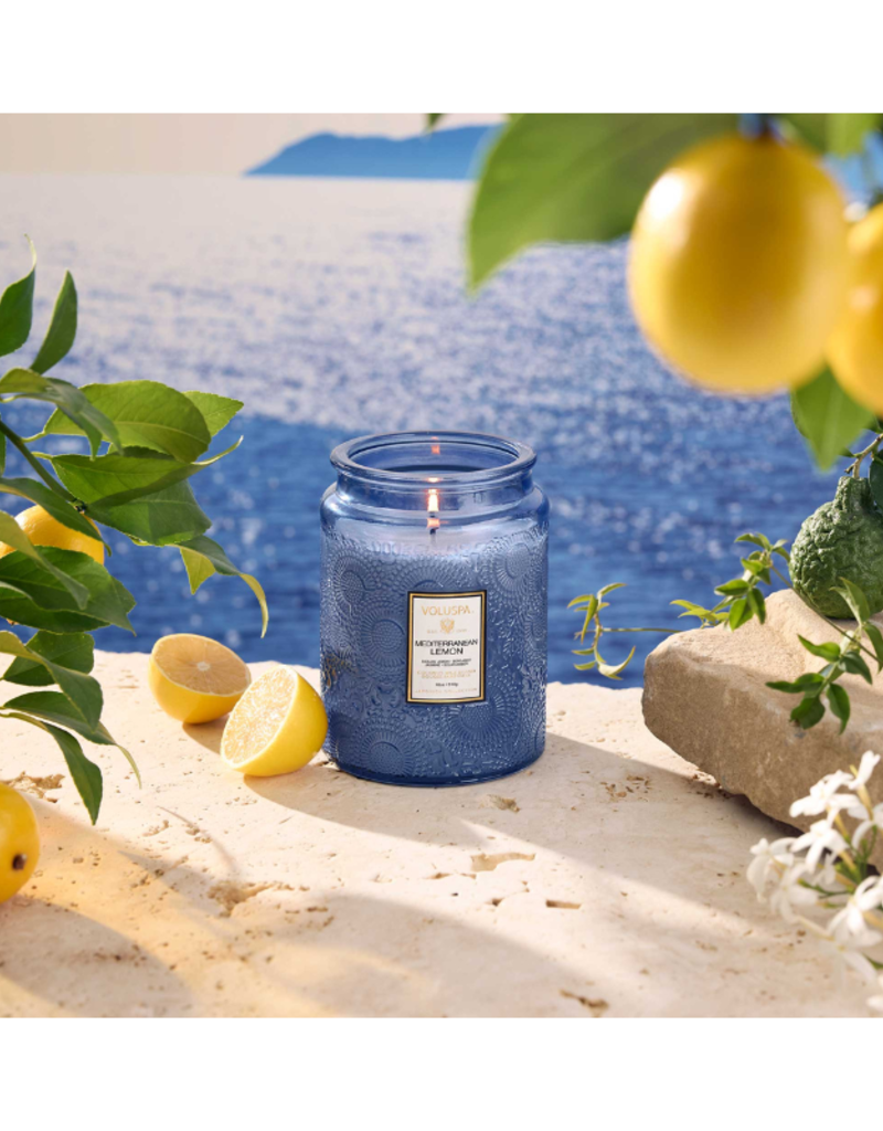 Voluspa 18oz Large Jar Candle in Mediterranean Lemon by Voluspa