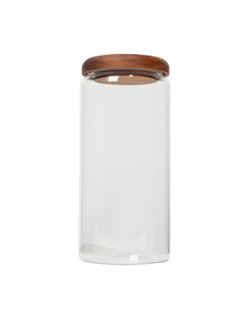 Danica Large Acacia Wood Glass Jar