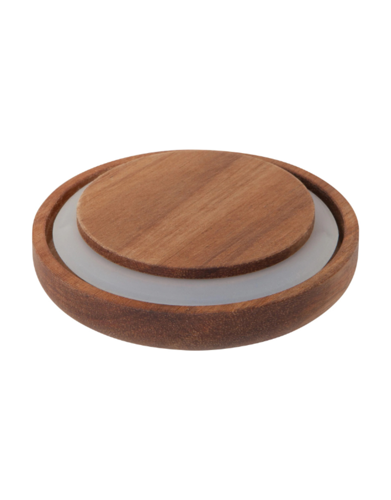 Danica Large Acacia Wood Glass Jar