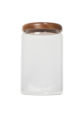 Danica Medium Acacia Wood Glass Jar