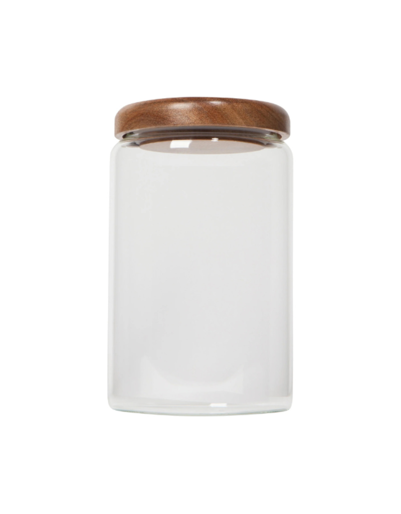 Danica Medium Acacia Wood Glass Jar