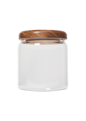 Danica Small Acacia Wood Glass Jar