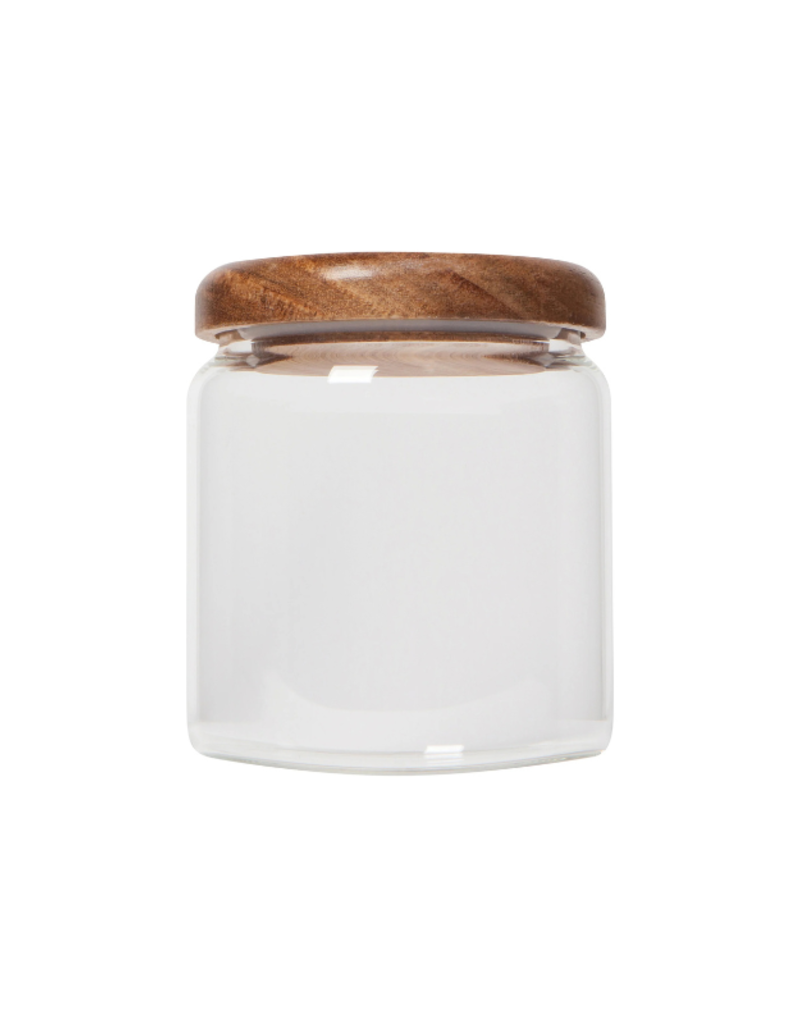 Danica Small Acacia Wood Glass Jar