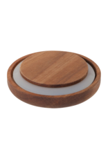 Danica Small Acacia Wood Glass Jar