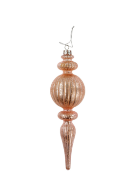 Indaba Trading Noel Pink Glass Spindle Ornament