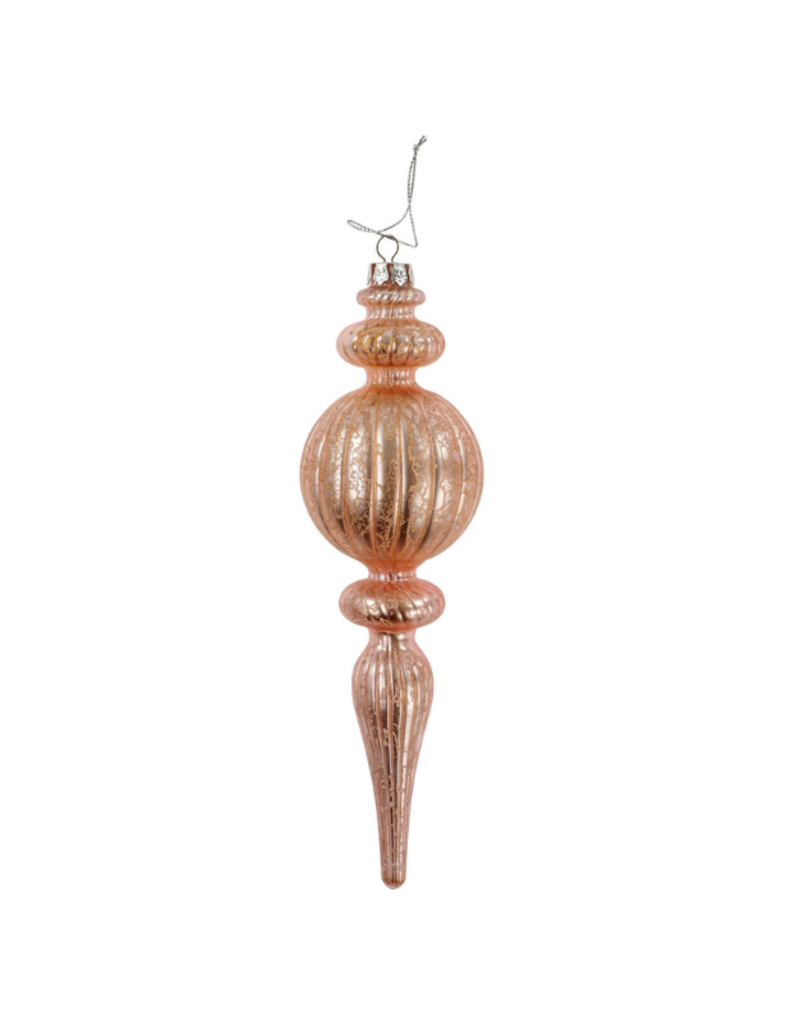 Indaba Trading Noel Pink Glass Spindle Ornament