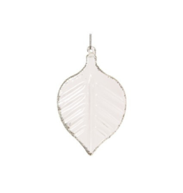 Clear Champagne Glass Leaf Ornament