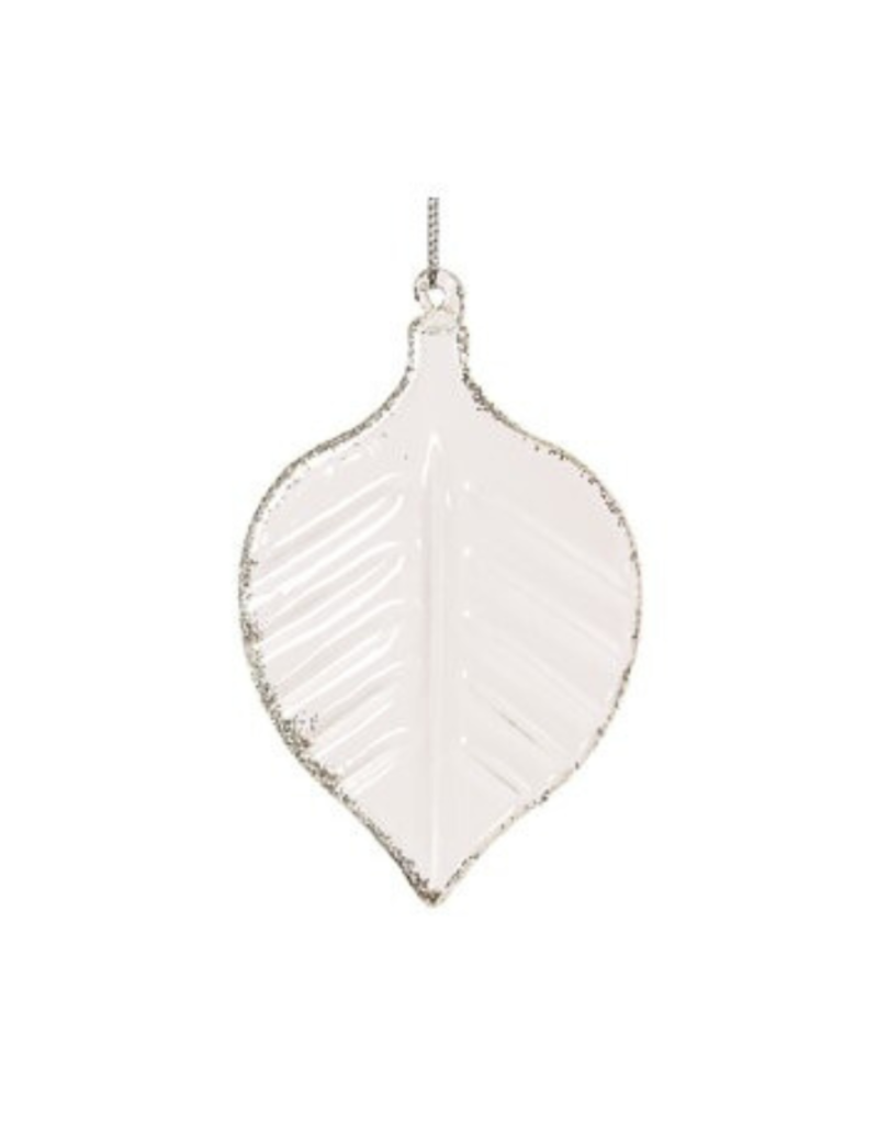 Clear Champagne Glass Leaf Ornament