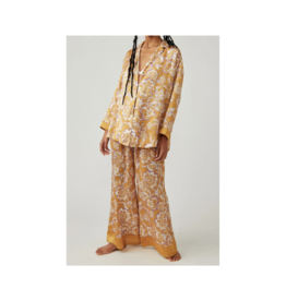 Free People Dreamy Days Pajama Set in Golden Combo by Free People