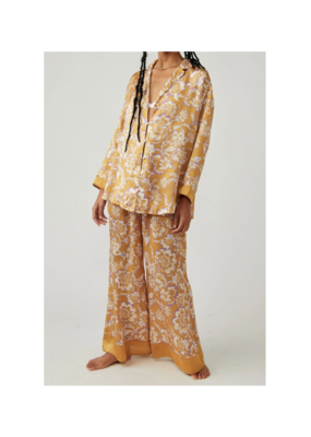 Free People Dreamy Days Pajama Set in Golden Combo by Free People