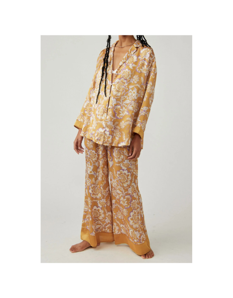 Free People Dreamy Days Pajama Set in Golden Combo by Free People