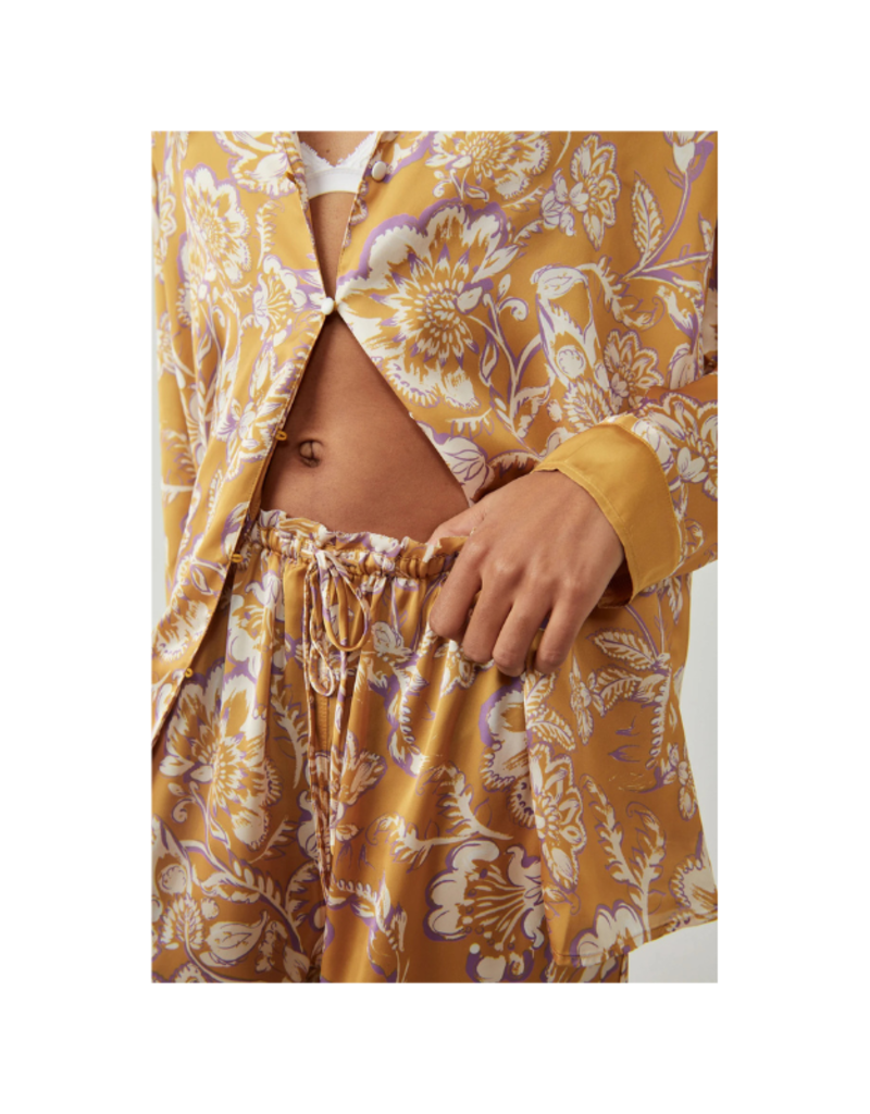 Free People Dreamy Days Pajama Set in Golden Combo by Free People