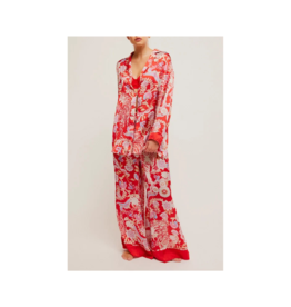 Free People Dreamy Days Pajama Set in Flame Red Combo by Free People