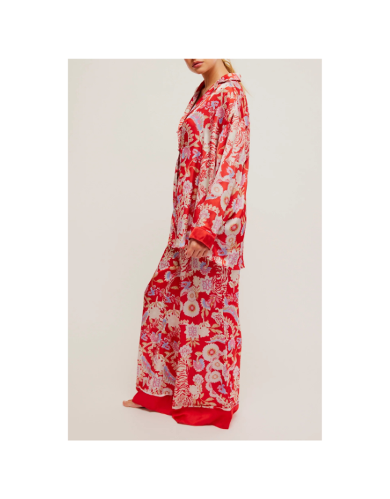 Free People Dreamy Days Pajama Set in Flame Red Combo by Free People