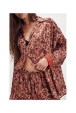 Free People Dreamy Days Pajama Set in Dreamy Leopard Combo by Free People