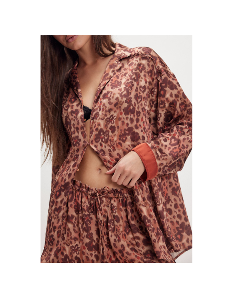 Free People Dreamy Days Pajama Set in Dreamy Leopard Combo by Free People