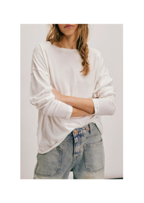 Free People Nina Long-Sleeve Tee in Ivory by Free People