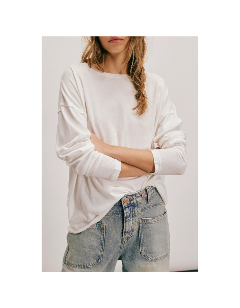 Free People Nina Long-Sleeve Tee in Ivory by Free People