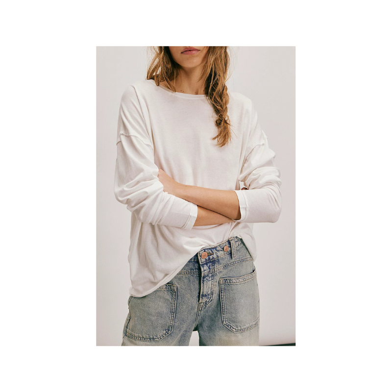 フリーピープル Free People ニナ Tee Long Sleeve レディース シャツ トップス Topiary FP Nina LS Tee in Ivory - The Art of Home