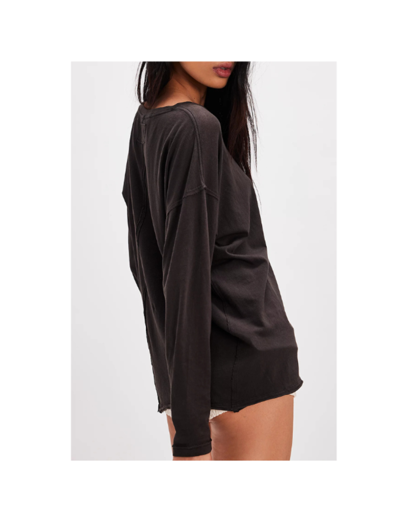 Free People Nina Long-Sleeve Tee in Black by Free People