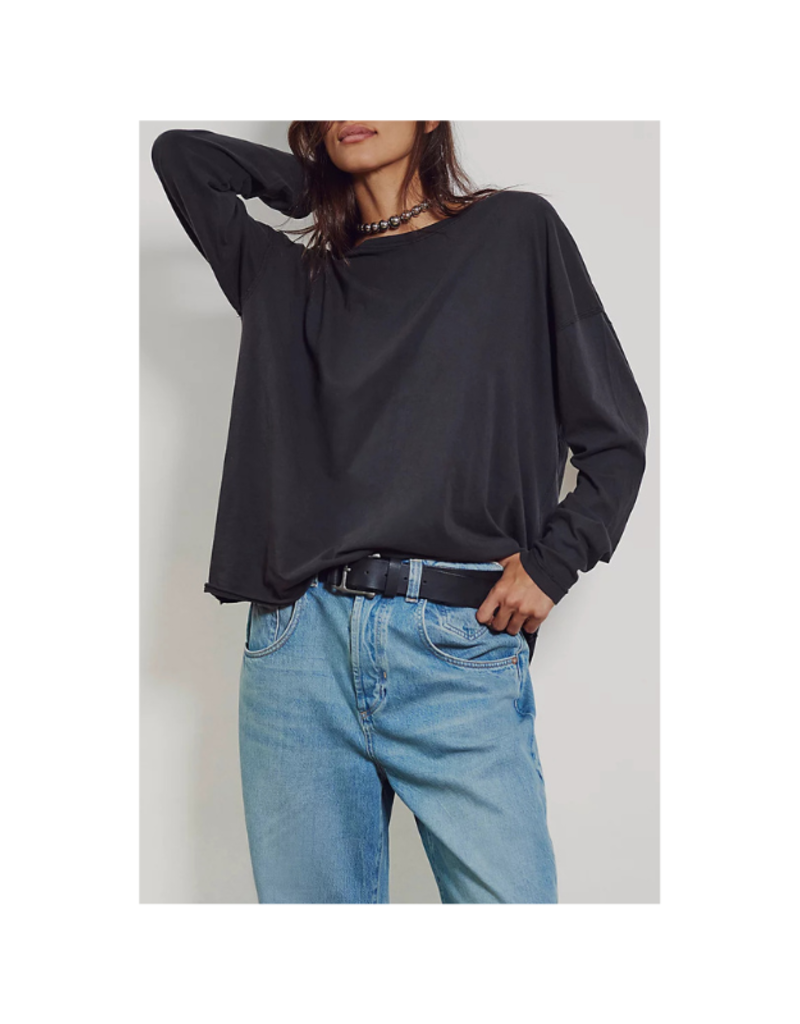 Free People Nina Long-Sleeve Tee in Black by Free People