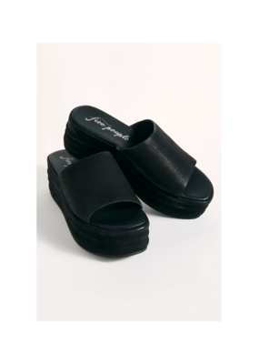 Free People Harbor Flatform Slide in Black by Free People