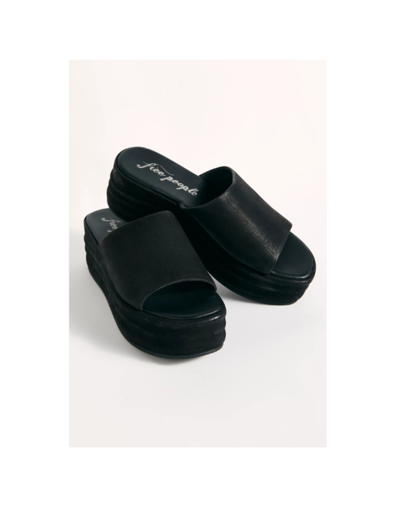 Free People Harbor Flatform Slide in Black by Free People