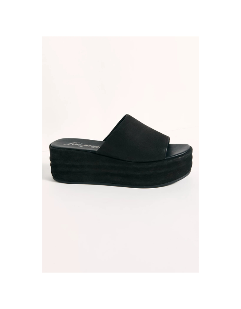 Free People Harbor Flatform Slide in Black by Free People