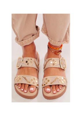 Free People Revelry Studded Sandal in Plaster by Free People