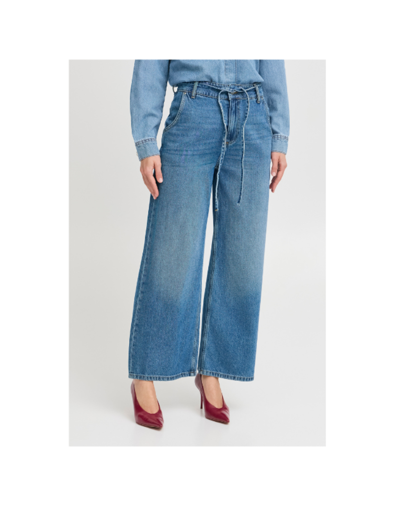 b.young Kim Belt Jeans in Mid Blue by b.young